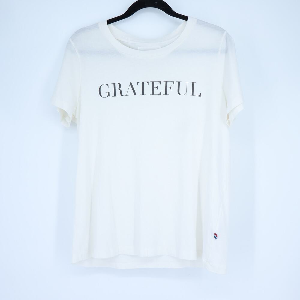 SOL ANGELES Grateful Graphic Tee White Round Neck Short Sleeve Women's M